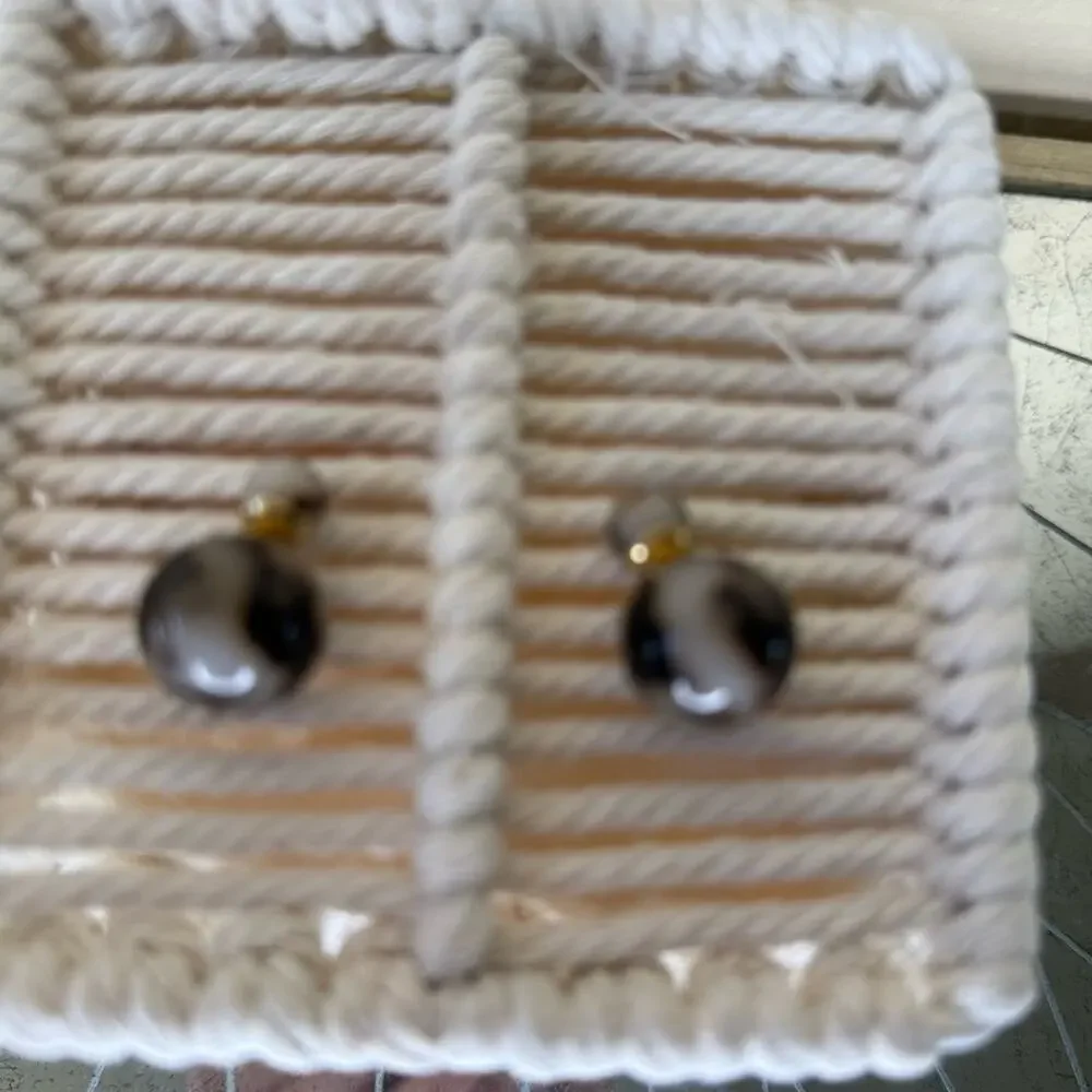 Chic Black Pearl Earrings with Gold Accents